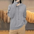 thumbnail image 5 of Fewfanhot Sweatshirt for Women Fashion Sweaters Loose Long Sleeve Pullover Knit Solid Color Drawstring Hooded, 5 of 5