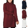 thumbnail image 1 of breaise Chandails à Col Roulé pour Femmes, Tuniques, Grande Taille, Manches Longues, Haut, Mode de Printemps, Chandail Décontracté Surdimensionné, Chandail Molletonné, P-5TG, 1 of 7