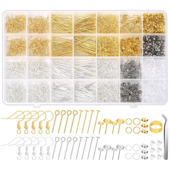 2000Pcs Hypoallergenic Earring Making Kit Jewelry Making Repair Supplies Tool