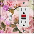 thumbnail image 1 of Metal Light Switch Plate Outlet Cover Flower Pink Rose ROS010, 1 of 13