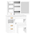 thumbnail image 1 of Jubilant Vanity Desk with Sliding Mirror, Bedroom Dressing Table, Makeup Table with 5 Drawers & Shelves, Hidden Storage Space, 1 of 7