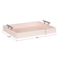 thumbnail image 4 of Kate and Laurel Lipton Modern Rectangular Tray, 16 x 12.25, Pink and Silver, Decorative Accent Tray for Storage and Display, 4 of 9