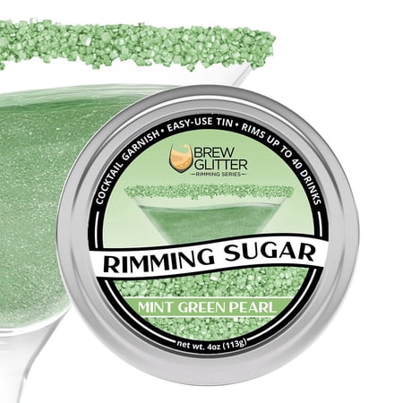 Brew Glitter - Mint Green Pearl Cocktail Rimming Sugar - 4oz Bar Tin