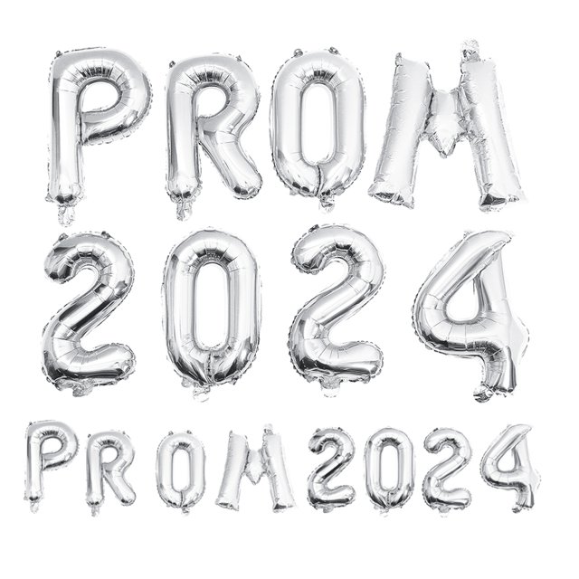2 sets of Prom Letter 2024 Signs Balloons Grad Party Decorative Balloons Party Favors