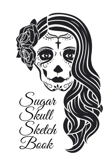 Floral Skull Art Sketch Muertes Vinyl Sticker 