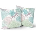 thumbnail image 5 of Ocean Coral Pillow Covers 20x20 Inch Nautical Coastal Throw Pillows Set of 2 Beach Seashell Starfish Pillow Case Soft Cotton Square Cushion Covers for Home Couch Sofa Patio Bedroom, Teal, 5 of 6