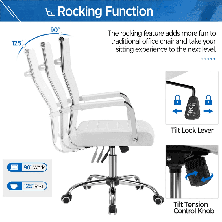 Topeakmart Modern Faux Leather Office Desk Chair with Mid back for