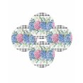 thumbnail image 7 of 13 Inch Round Placemats Set of 4, Blue Pink Hydrangea Non Slip Heat Insulation PP Table Mats, Eucalyptus Leaves Summer Botanical Plaid Washable Place Mats for Kitchen Dining Party Table Decor, 7 of 7