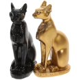thumbnail image 1 of 2pcs Antique Egyptian Cat Statue Ornament Desktop Resin Cat Figurine Egyptian Cat Home Decor, 1 of 3