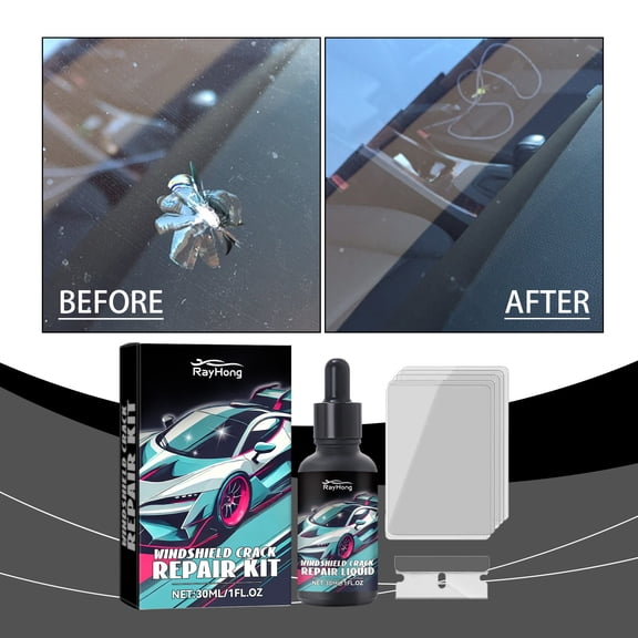 UV Cure Auto Windshield Repair Kit - Fast Crack & Chip Fix, 5-Min Curing, Scratch Resistant Protective Layer