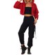 thumbnail image 1 of Abrigo de piel sintética casual para mujer INSPIRE CHIC con cremallera, capucha y corte corto, chaqueta de felpa difusa M roja, 1 of 6