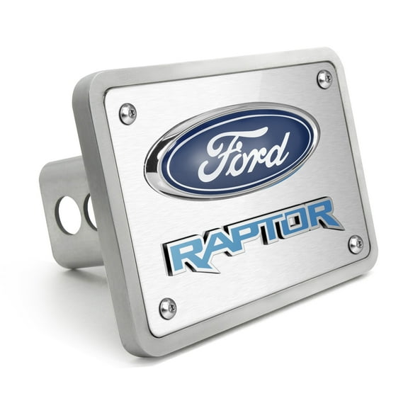 Ford Raptor Blue 3D Logo Brushed thick Billet Aluminum 2 inch Tow Hitch Cover