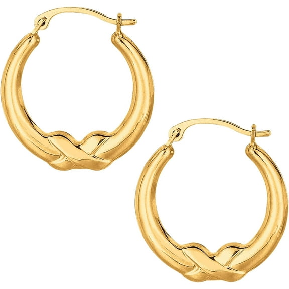Floreo 10k Yellow Gold 19mm Polished X Hoop Earrings