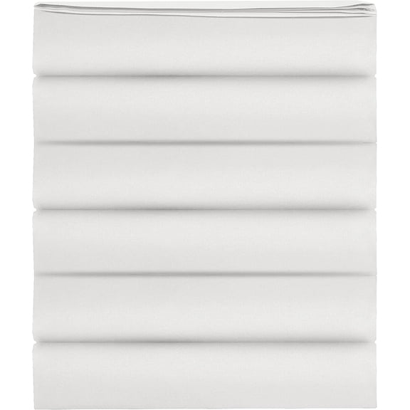 Mocassi Drap Plat 1500 Fils, Lot de 6, Très Grand Lit, Blanc