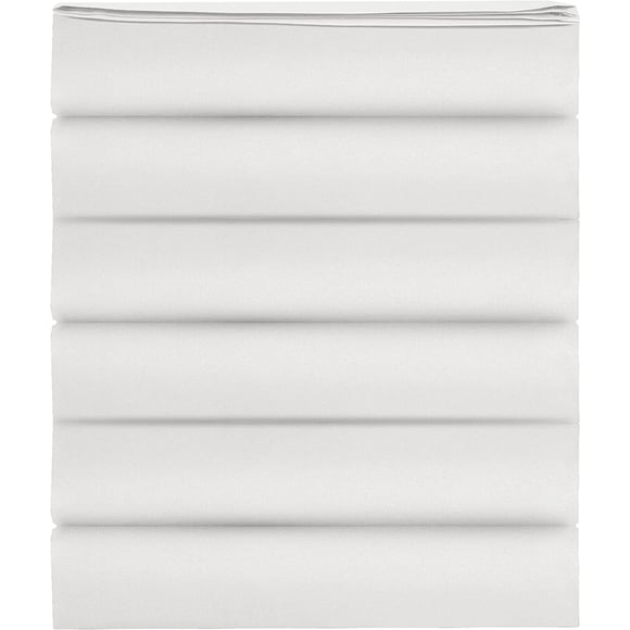 Mocassi 1500 Thread Count Pack of 6 Flat Sheet,King, White