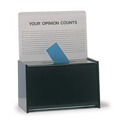 Small Suggestion Box, Comments and Donation Drop, Black Privacy Acrylic (SBB)