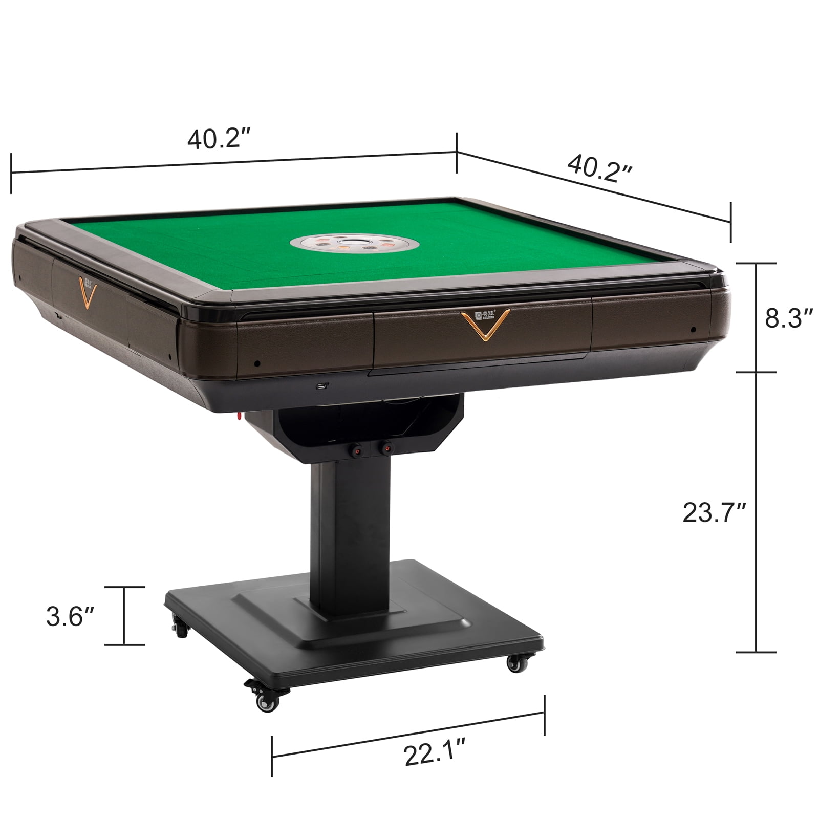 EDILLY Automatic Mahjong Table Foldable 44mm Tiles with Wheel with 2 Sets of Numbered Tiles (Blue & Green) Suitable for 152 Tiles Chinese, Filipino and American Style Mah Jong