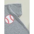 thumbnail image 6 of Jxzom Toddler Baby Boy Summer Baseball Outfit 6M 12M 18M 2T 3T Letters Print T-shirt Tops Baseball Shorts 2Pcs Casual Clothes Set, 6 of 8