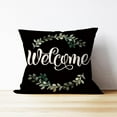 thumbnail image 3 of welcome pillow Covers 18x18,porch decor,outdoor pillows,outdoor pillow covers,outdoor throw pillows, Farmhouse Porch Deco,patio pillows,outdoor pillows for patio furniture(Black), 3 of 5