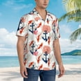 thumbnail image 5 of Daiia Koi Fish And Corals Hawaiian Shirt for Men Gentle Cotton Regular Short Sleeve Casual-Large, 5 of 9