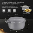 thumbnail image 5 of Bruntmor 2-in-1 Enamel Cast Iron Dutch Oven and Skillet - 5 Quart - Grey - Dutch Ovens - Cast Iron Cookware Clearance - Ceramic Dutch Ovens - Lodge Dutch Ovens - Enamel Dutch Ovens, 5 of 8