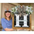 thumbnail image 2 of LAICAIW Initial Last Name Year Square Front Door Wreath 2023" Welcome Sign Garland Personalized Creative 26 Letter Farmhouse Wreath for Spring Summer, Autumn, Winter Outside Gift (Color : G, Size :, 2 of 6