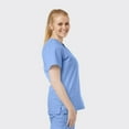 thumbnail image 4 of SPECTRUM UNIFORMS Scrub Tops Medical Unisex V-Neck Yoga Soft Fabric Medical Professionals Hospital and Lab Workwear Nurse Top Ceil Blue, 4 of 5