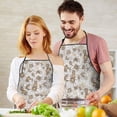 thumbnail image 5 of Beige Daisy Pattern Apron-Garden Aprons for Women with Pockets-Cotton Linen Waterproof Kitchen Cooking Gardening Aprons Adjustable for Kitchen,Cooking,BBQ and Salon 33x27 Inch, 5 of 7