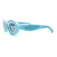 thumbnail image 3 of Womens Unique Retro Futurism Thick Plastic Cat Eye Concave Sunglasses Blue - Black, 3 of 4