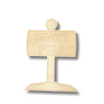 thumbnail image 2 of Unfinished Wood Etched North Pole Shape 16" / 1/4", 2 of 2