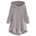 thumbnail image 1 of Womens Cardigan Plus Size Button Plush Tops Hooded Loose Cardigan Wool Coat Winter Jacket Navy Xl, 1 of 5