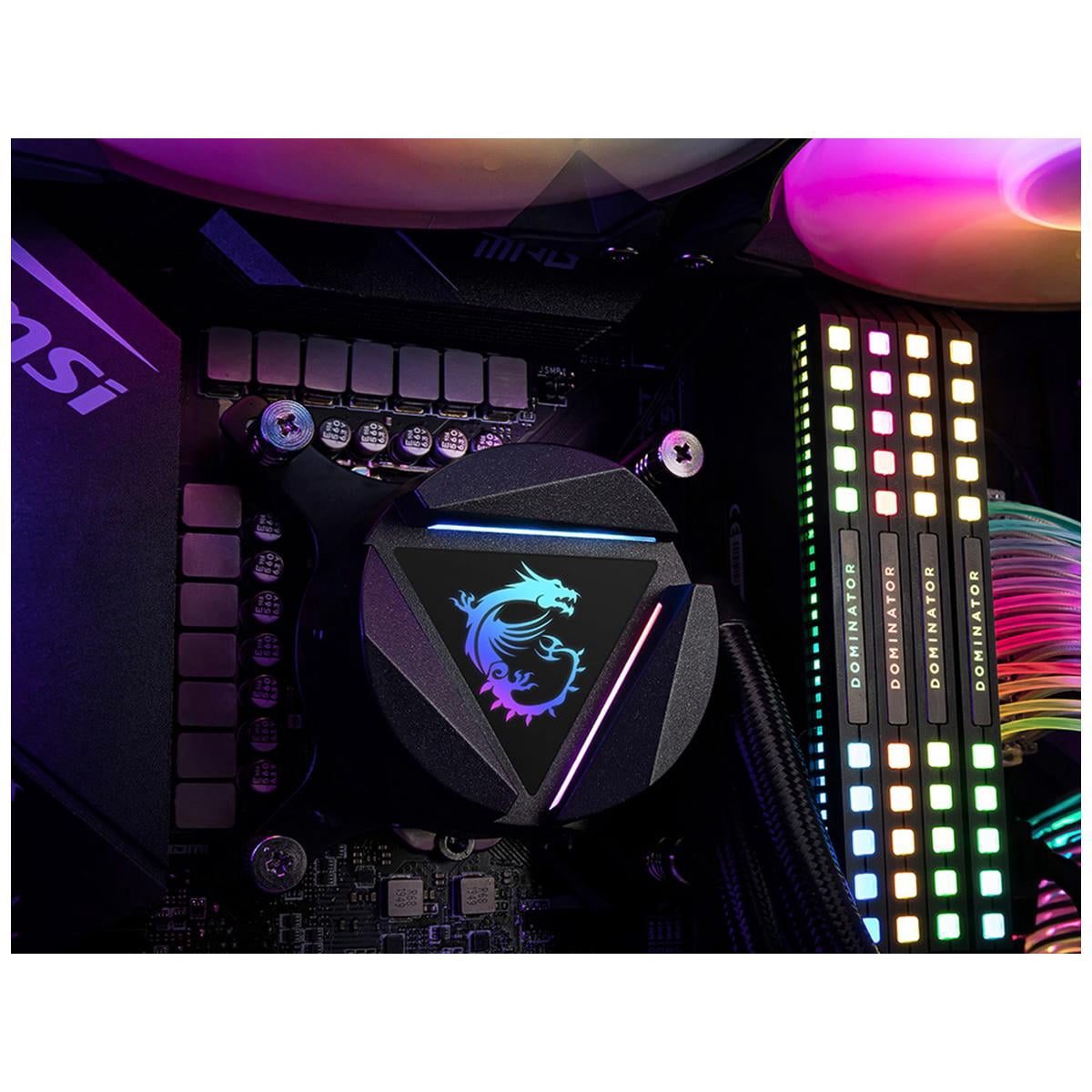 MSI MAG CoreLiquid 240R V2 AIO Liquid CPU Cooler, 240mm Radiator, Dual PWM Fans, ARGB Lighting Controlled by Software - LGA 1700/1851 / AM5/AM4 Compatible
