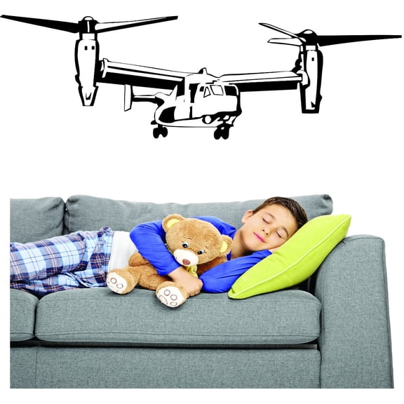 Wall Decal : Army War Military Helicopters Silhouette 12x18 Inches