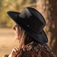 thumbnail image 5 of Crusher Leather Outback Hat - L - Black, 5 of 6