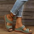 thumbnail image 1 of KBODIU Women's Sandals, Women Orthopedic Sandals with Arch Support Fashion Casual Sandals Wedges Outdoor Slippers Summer Beach Sandals Wedge Shoes Green 39, 1 of 5