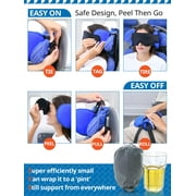 SARISUN Travel Pillows for Airplanes, Airplane Pillow for Long Flight, Airplane Head Strap with Eye Mask for Sleeping, Kids Travel Neck Pillow for Car, Road Trip Car Headrest, Black