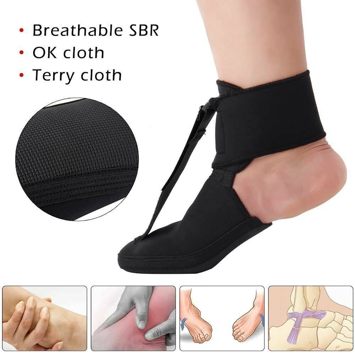 S/M/L Black Adjustable Plantar Fasciitis Night Splint S/M/L Black Adjustable Plantar Fasciitis Night Splint
