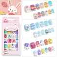 thumbnail image 4 of Press On Nails For Kid Self Adhesive Easter Bunny Press On Nail Colorful Fake Nails for kids Cute Pattern, 4 of 21