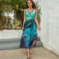 thumbnail image 5 of Nautical Green Sea Turtles Sleeveless Dress Woman Fashion Long Dresses Women's Summer Suit Dress 2025, 5 of 7