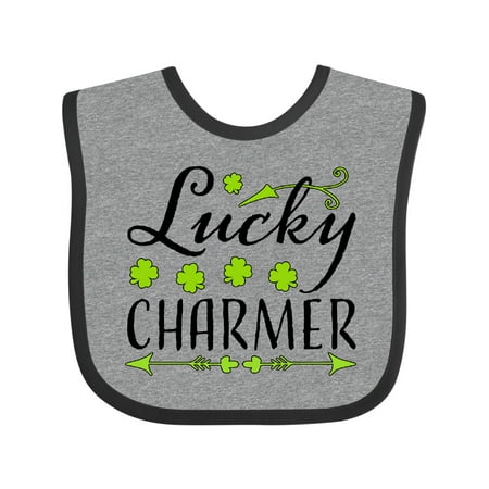 

Inktastic Lucky Charmer- St. Patrick s Day Four Leaf Clovers Gift Baby Boy or Baby Girl Bib