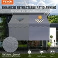 thumbnail image 4 of Manual Retractable Awning, 78" Outdoor Retractable Patio Awning Sunshade Shelter, Adjustable Patio Door Window Awning Canopy with 39" Sun Shade Curtain for Backyard, Garden, Balcony, Dark Gray, 4 of 12