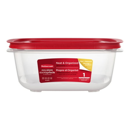 Rubbermaid 14.66-Cup EasyStore Square Container, Food Storage Container, Food Storage Container with Lids, Best Used for Leftover Storage and Reheating