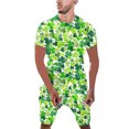 thumbnail image 1 of TSADFHJI Pyjama Homme Imprimé Fête de la Saint-Patrick Col Rond Manches Courtes Short Costume TG Vert Menthe, 1 of 5
