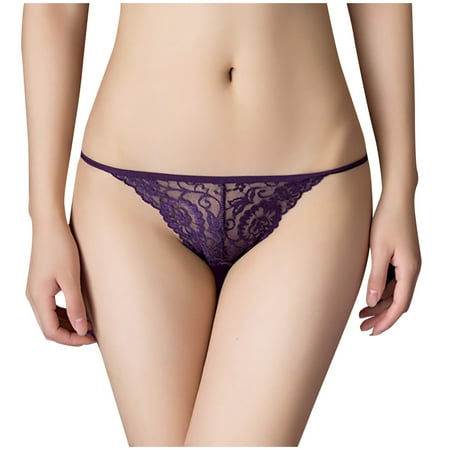 

solacol Womens Panties Sexy Womens Sexy Solid Lace Hollow Transparent Seamless Sexy Panties Cotton Hip Lift