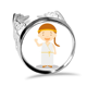 thumbnail image 1 of Largo vestido blanco Grecia Cartoon Anillo de compromiso de boda de amor ajustable Unbranded M, 1 of 3