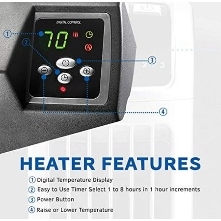 Lasko 5624 Low Profile Room Space Heater Black Features Natural Convention Heat For Silent Operation