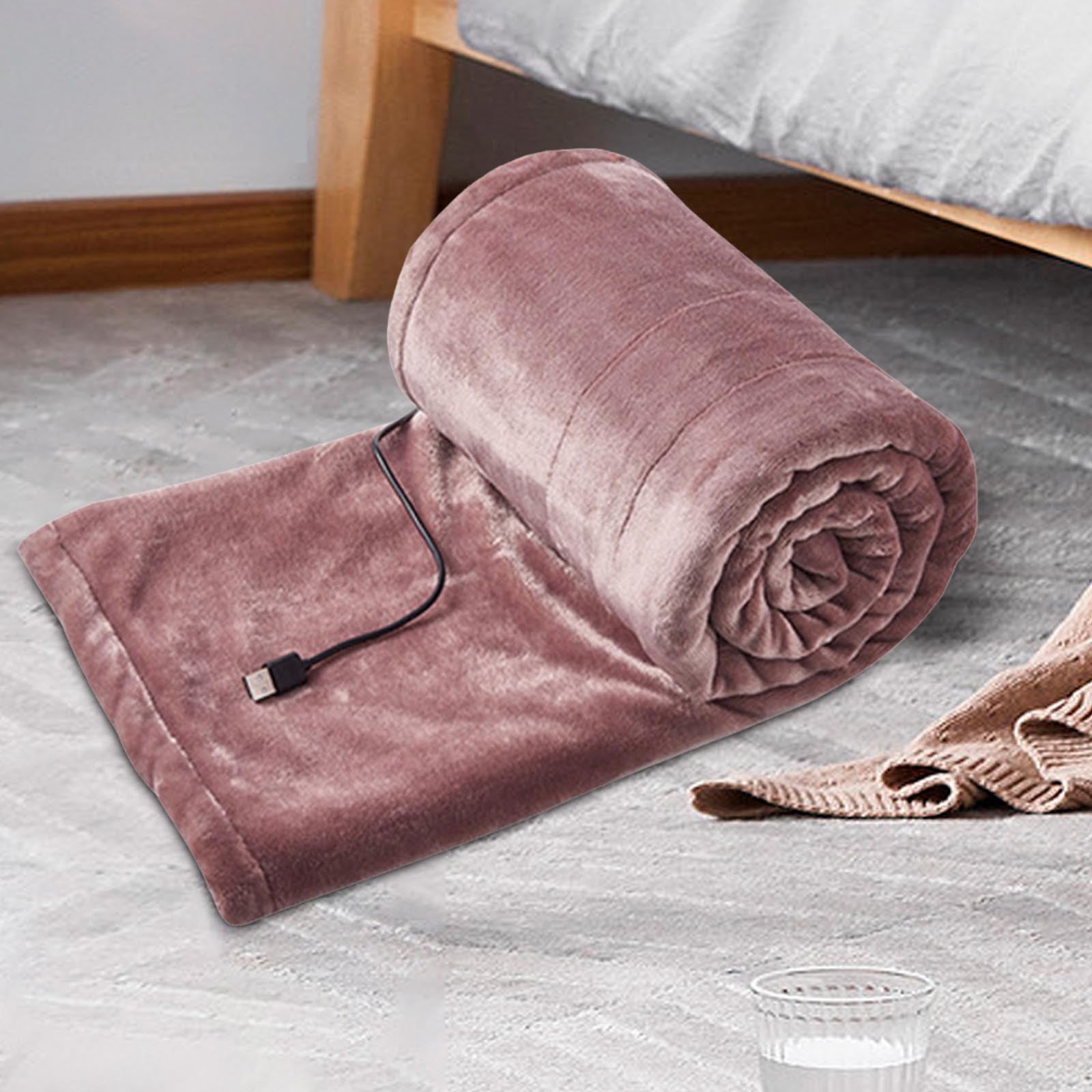 Heated Blanket for Camping, InsCrazy USB Flannel Blanket Heating Low Voltage Mattress Non Leakage Blanket Third Gear Temperature Regulation 160x85cm