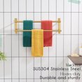 thumbnail image 6 of KOKOSIRI 24 Inch Bathroom Towel Racks Double Towel Bar Bath Towel Holder Towel Hanger Towel Shelf Wall Mount Stainless Steel Brushed Gold B5010BG-L24, 6 of 7
