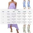 thumbnail image 3 of Miluxas Womens off Shoulder Halter Maxi Dress Sleeveless Backless Ruffle Cake Dresses Solid Flowy Swing Beach Vacation Outfits Purple, 3 of 9
