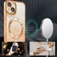 thumbnail image 3 of for iPhone 15 Plus Magnetic Gardient Glitter Case, Plating Bling Cute Case Compatible with MagSafe for Women Girls Full Camera Protector Back Cover for iPhone 15 Plus 6.7 Inch Gold, 3 of 14